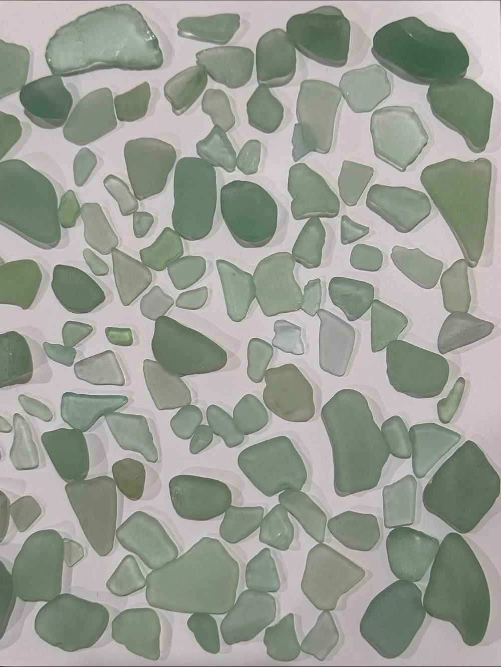 Jar of seafoam colored seaglass for beach, ocean decor from Southern California